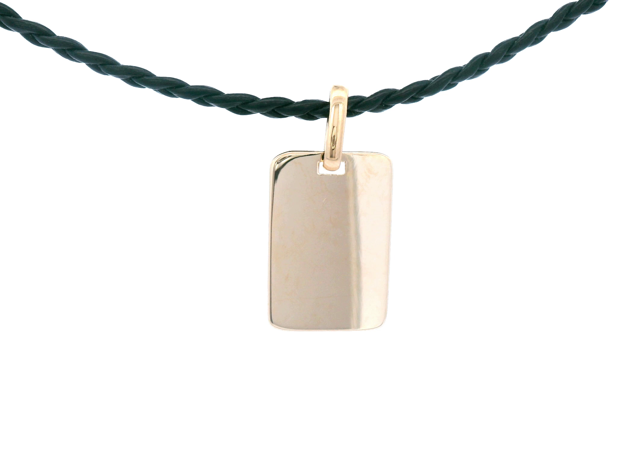 Rectangle Tag Pendant In Yellow Gold