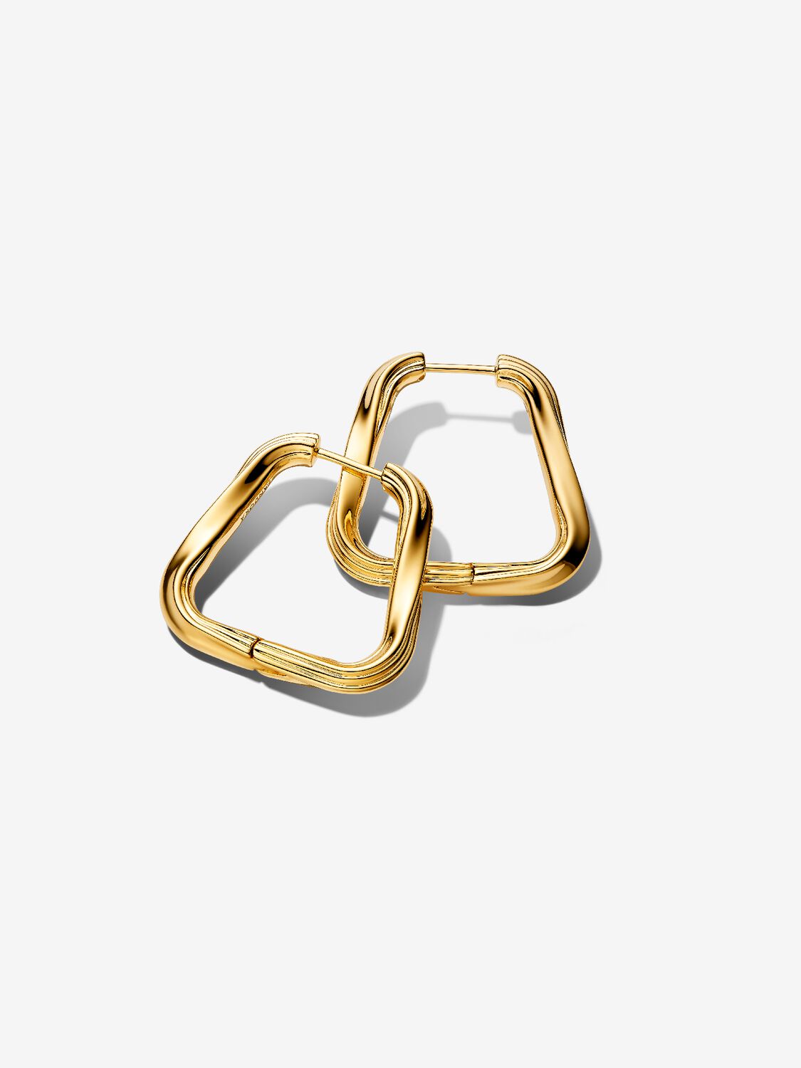 Pandora Earrings Large Squared Circles Wrapping Line