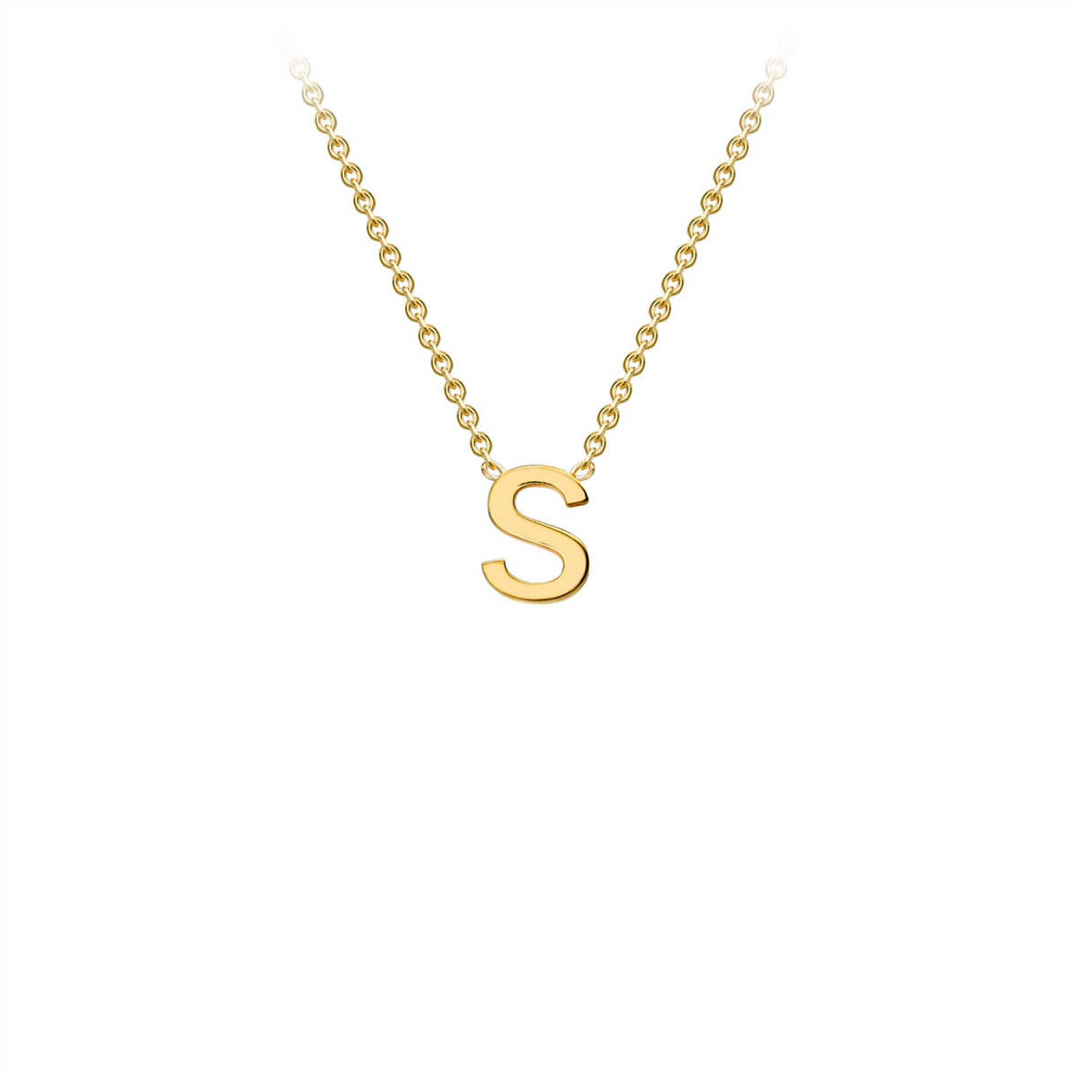 9ct Yellow Gold Petite Initial Necklace - D