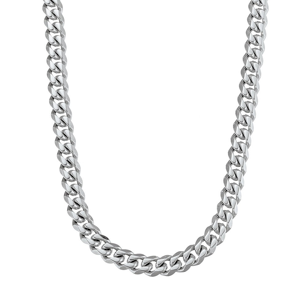 Blaze Stainless Steel 8MM Shiny Steel Cuban Link Chain