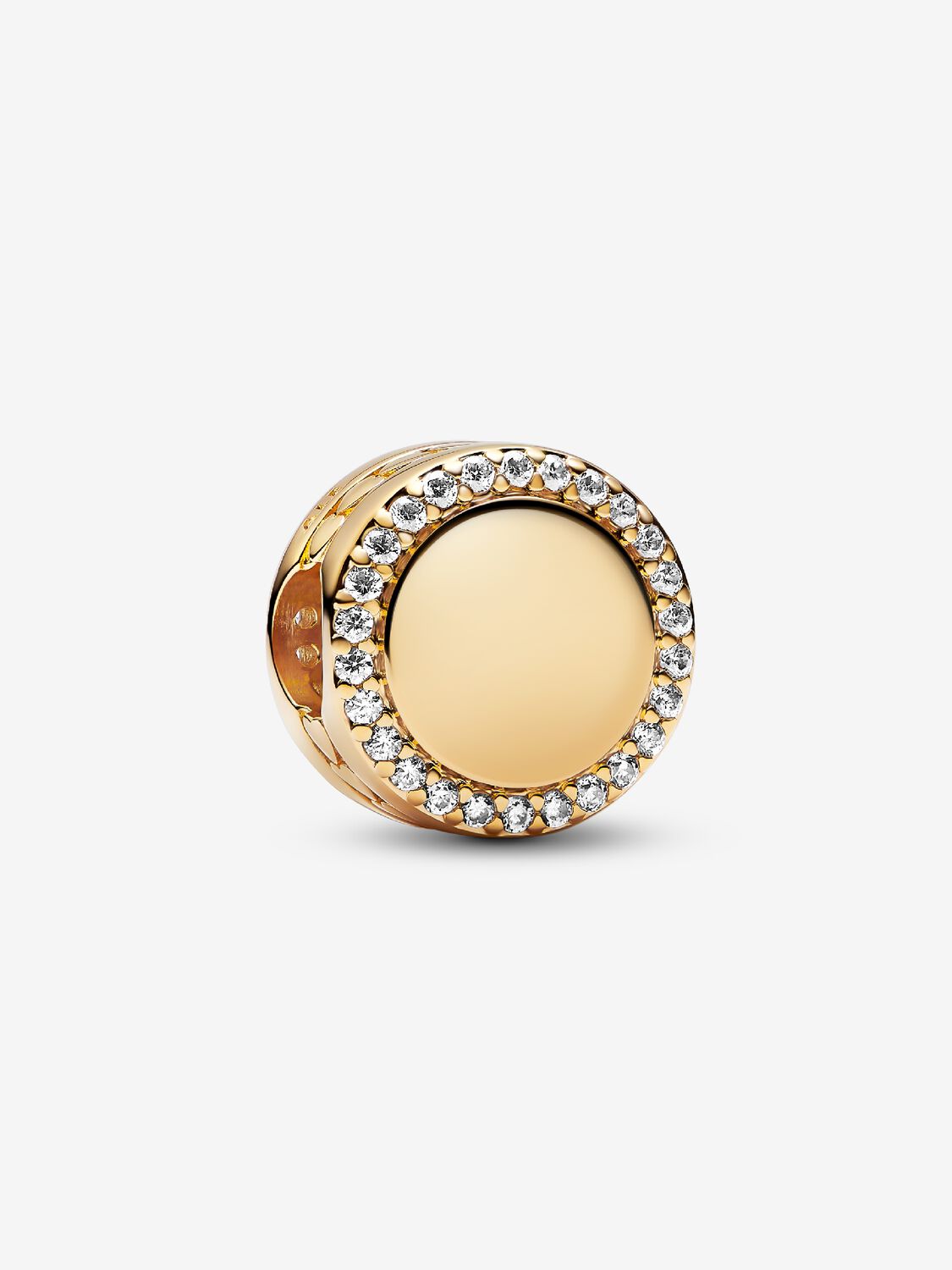 Pandora Engravable Sparkling Button Charm