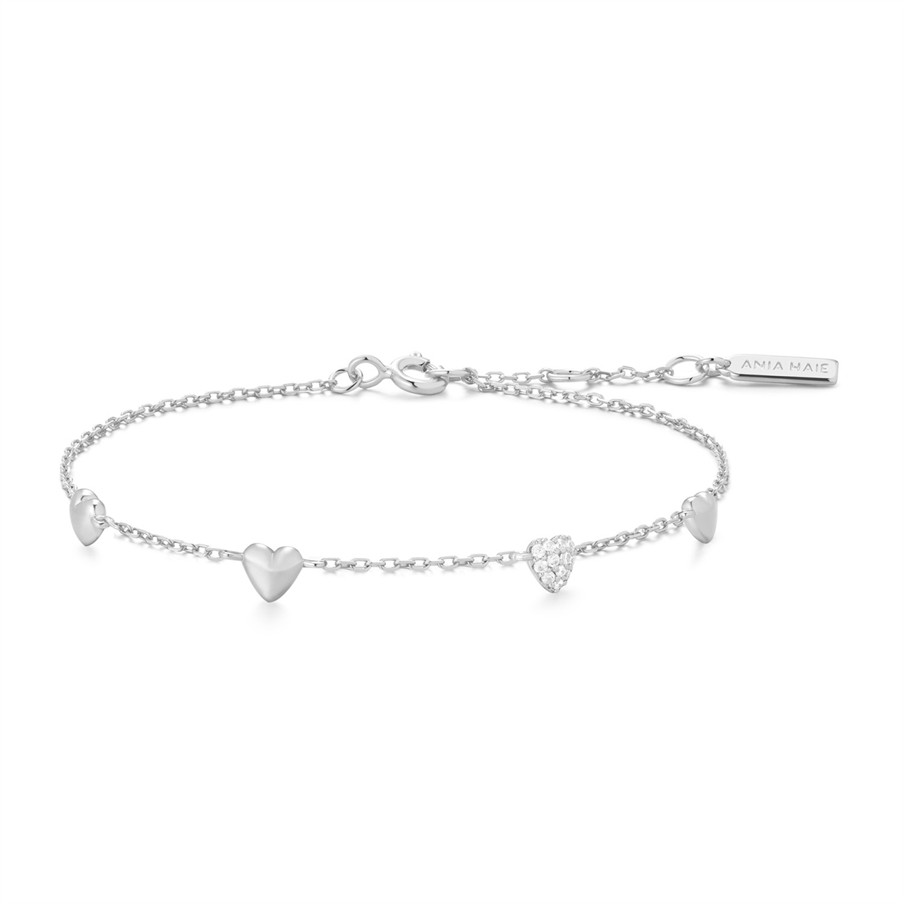 Ania Haie Pavé Puffed Heart Station Bracelet