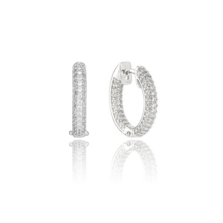 Georgini Goddess Pave Hoops Silver