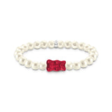 THOMAS SABO Pearl bracelet with red goldbears