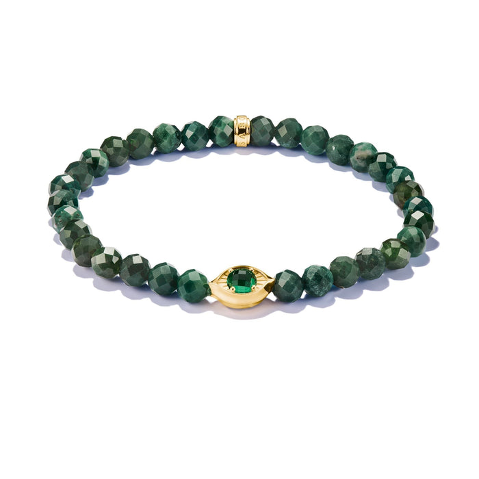 THOMAS SABO Moss Agate Eye Bead Bracelet