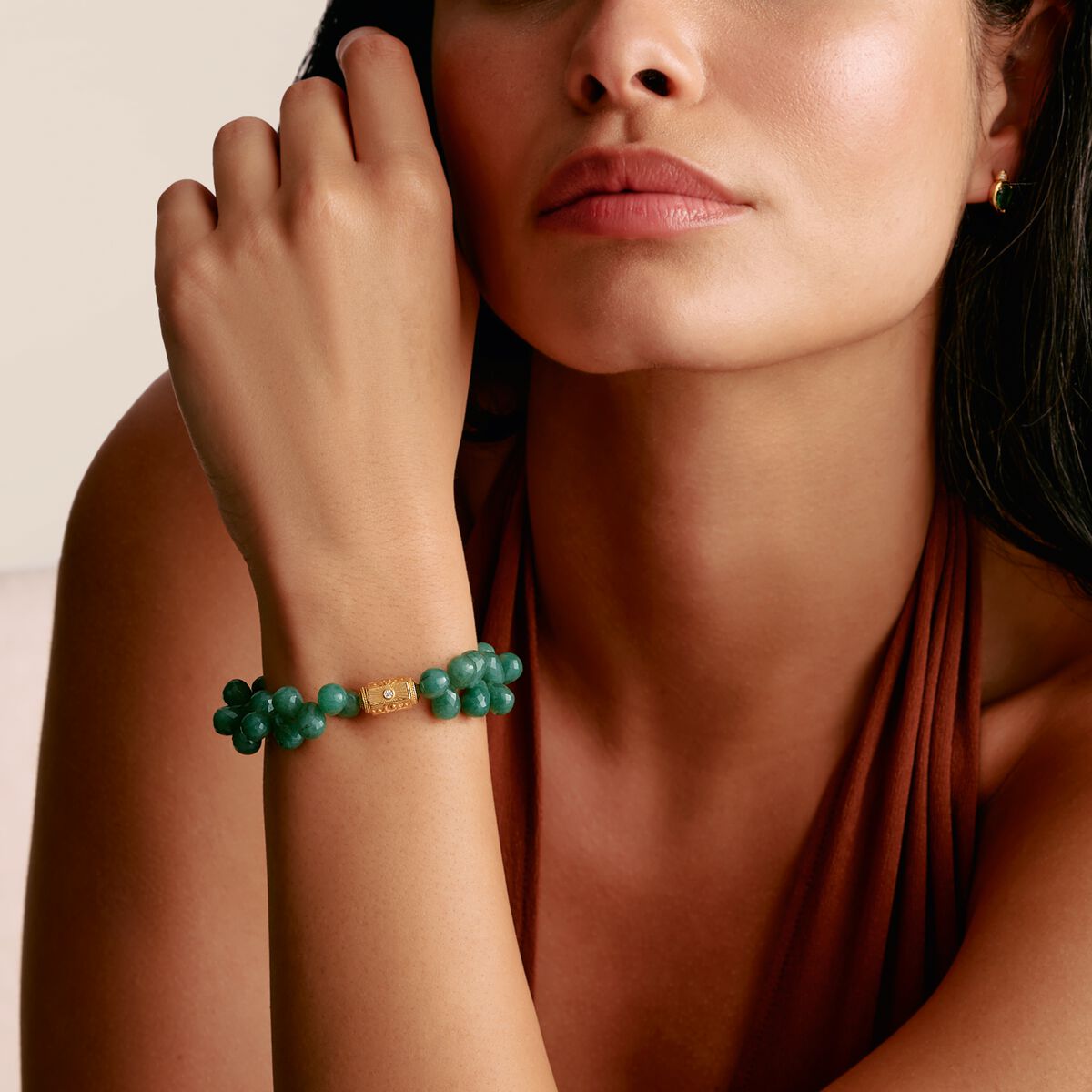 THOMAS SABO Green Bead Bracelet Two-Row