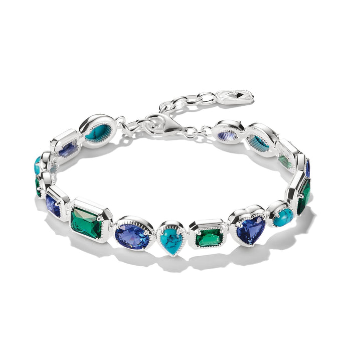 THOMAS SABO Bracelet with Blue-Green Stones Silver