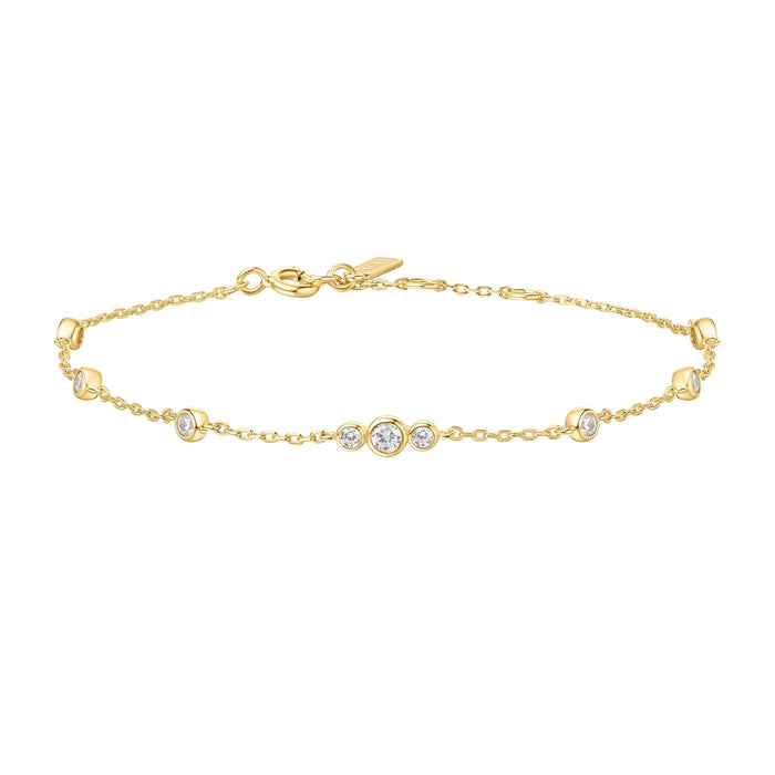 Ania Haie Gold Sparkling Bezel Cubic Zirconia Station Bracelet