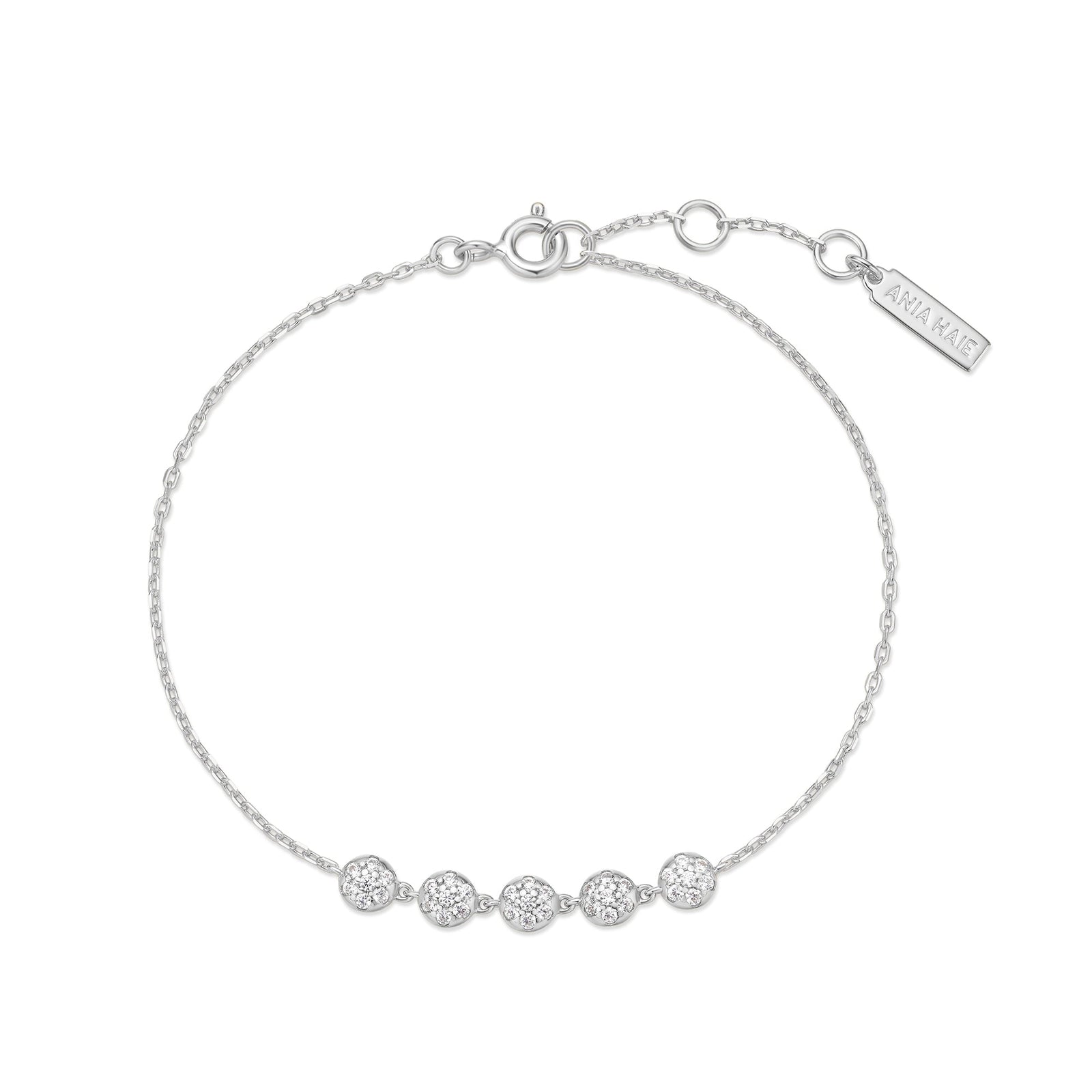 Ania Haie Silver Pave Multi Beaded Chain Bracelet
