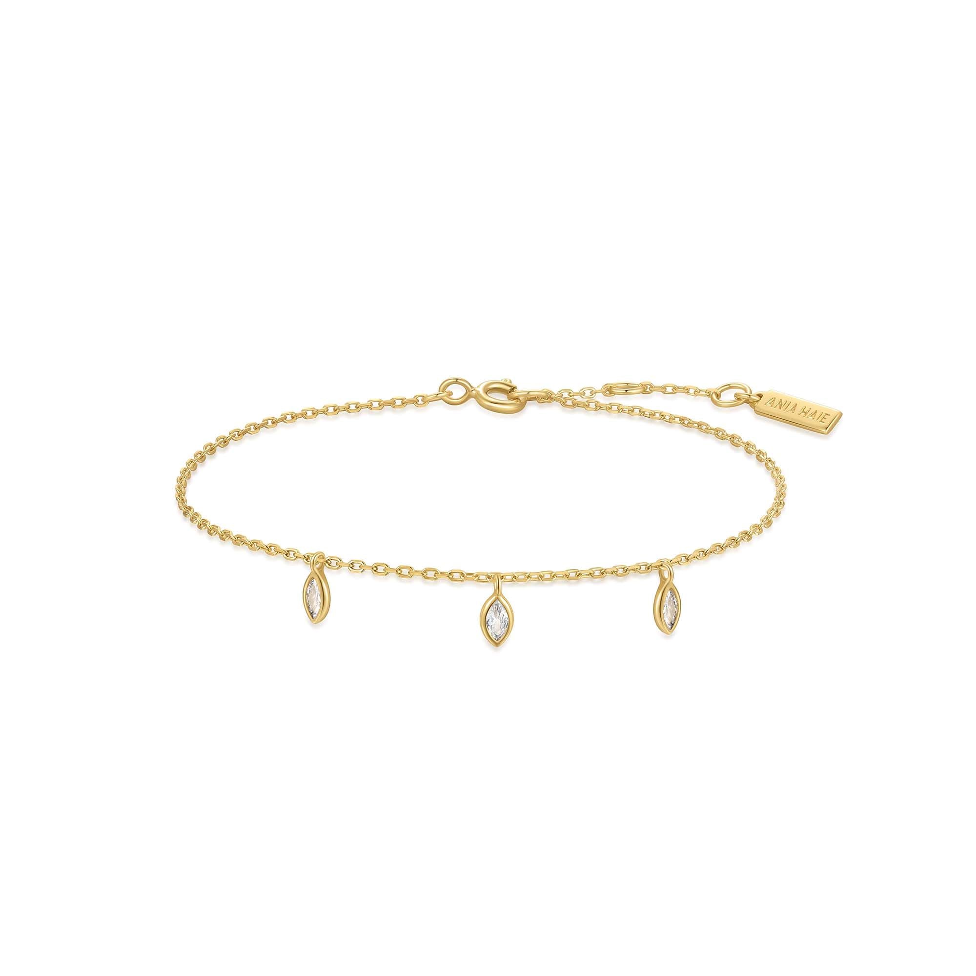 Gold Sparkling Triple Station Bracelet