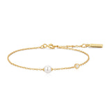 Ania Haie Gold Shell Pearl & Bezel-Set Sparkle Bracelet