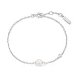Ania Haie Silver Shell Pearl & Bezel-Set Sparkle Bracelet