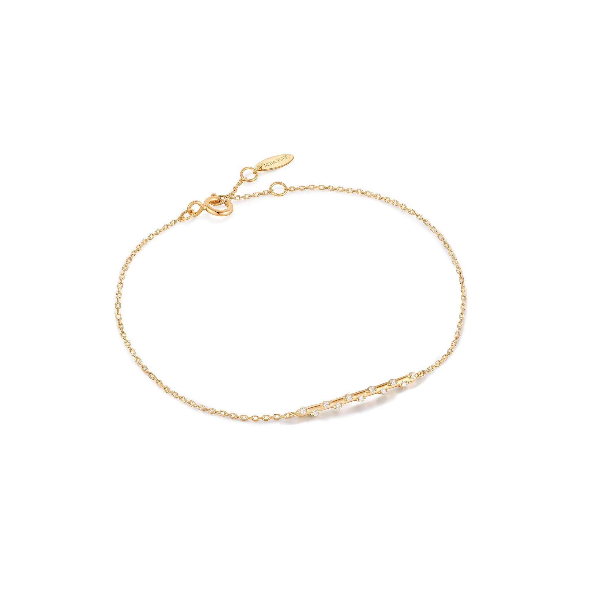 Ania Haie 14kt Gold Stargazer Natural Diamond Bar Bracelet