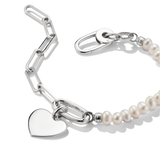 THOMAS SABO Connect Charm Bracelet Paperclip with Pearls Silver