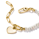 THOMAS SABO Connect Charm Bracelet Paperclip with Pearls Gold
