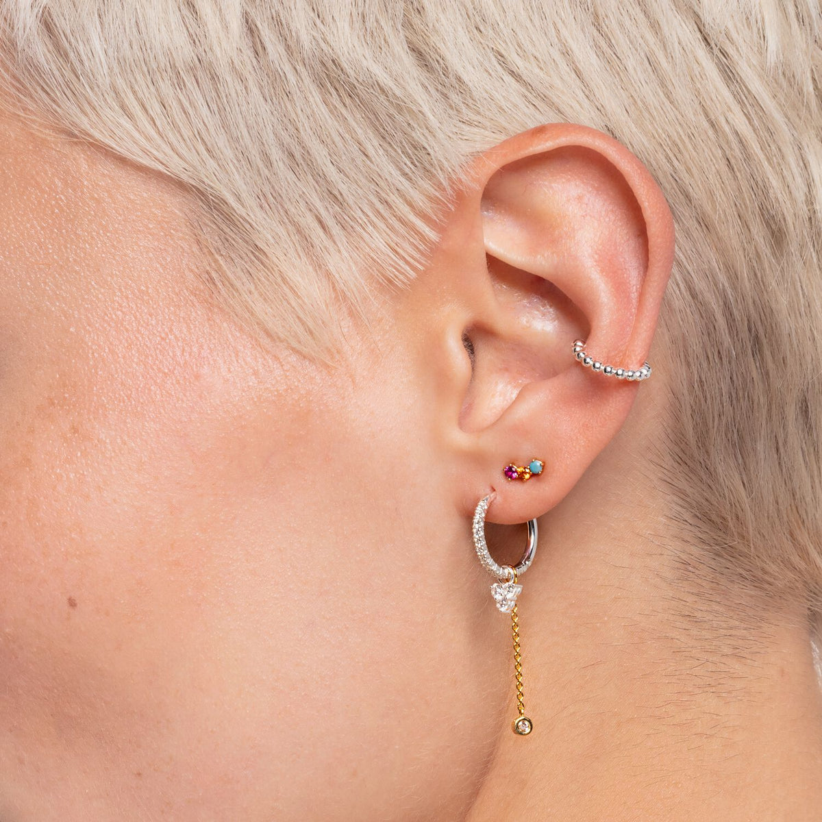THOMAS SABO Single Hoop Earring White Stones