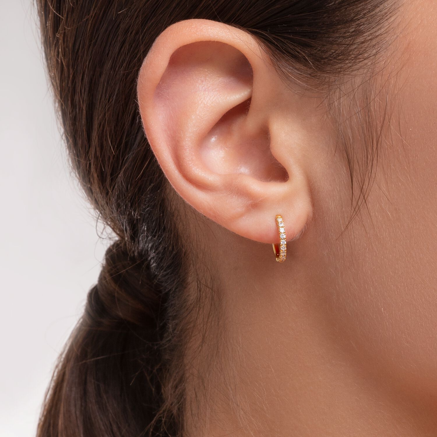 THOMAS SABO Single Hoop Earring White Stones
