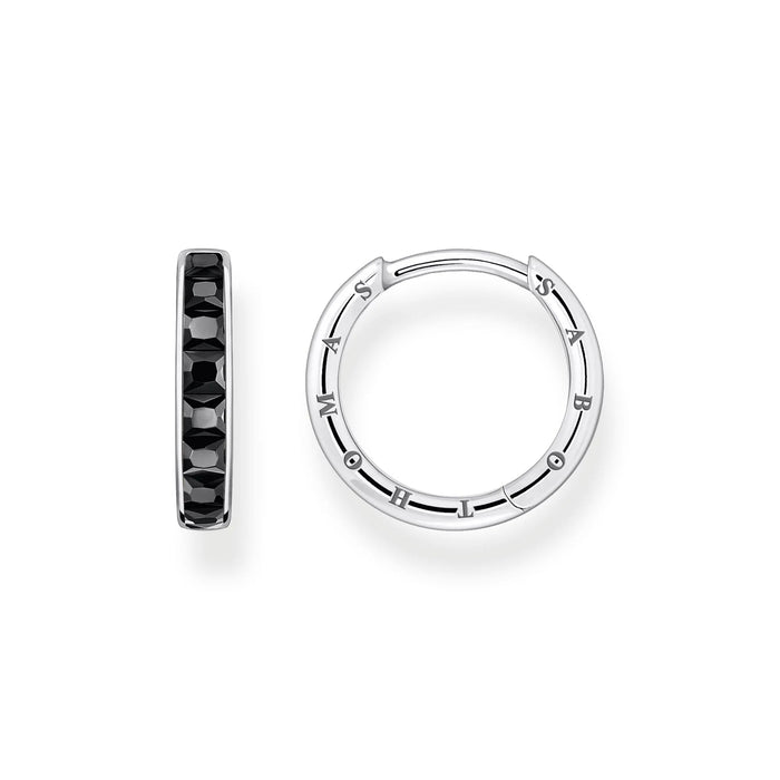 THOMAS SABO Heritage Black Stones Hoop Earrings