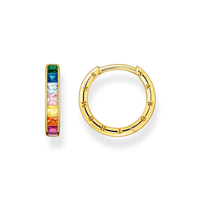 THOMAS SABO Hoop earrings colourful stones pavÃÂ© gold