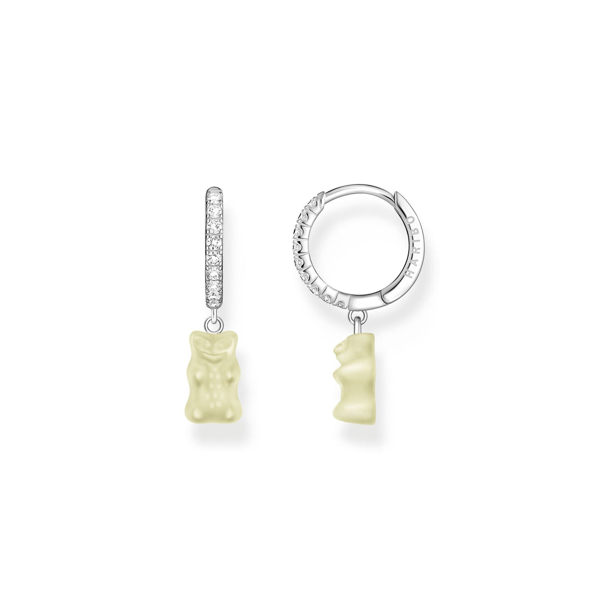 THOMAS SABO Single hoop earring with white goldbears pendant &amp; zirconia