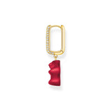 THOMAS SABO Single hoop earring medium sized with red goldbears