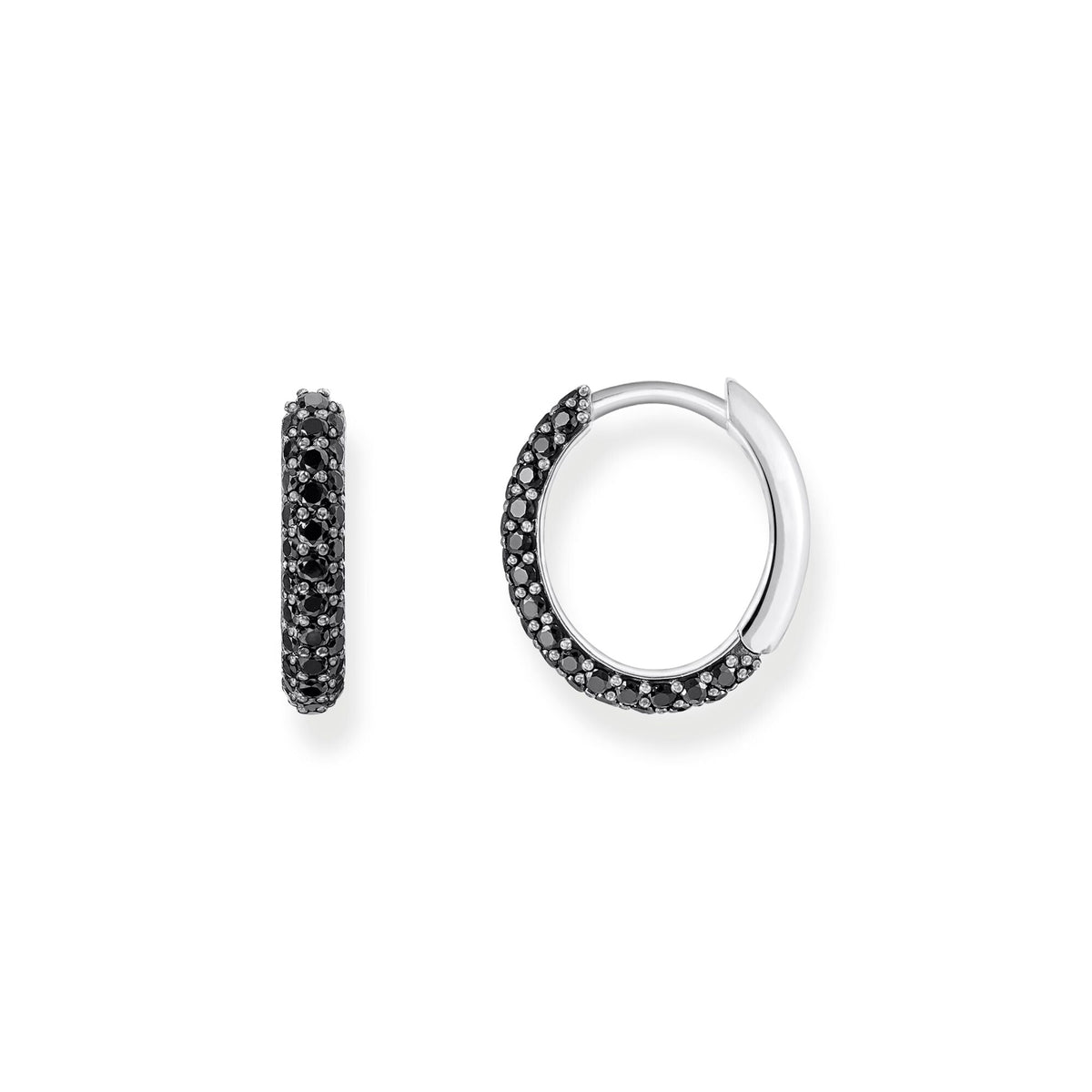 THOMAS SABO Hoop earrings with black zirconia pavÃÂÃÂ©