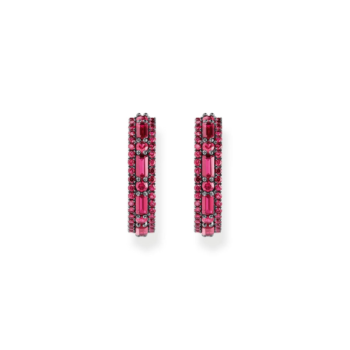 THOMAS SABO Hoop earrings with ruby red stones