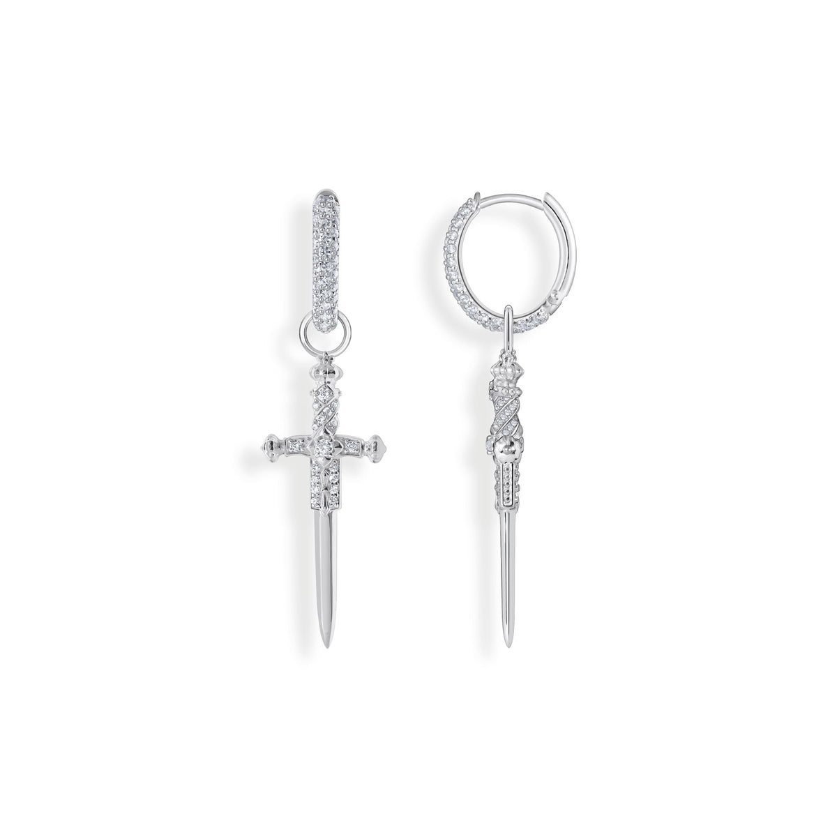 THOMAS SABO Single hoop earring with sword &amp; white stones