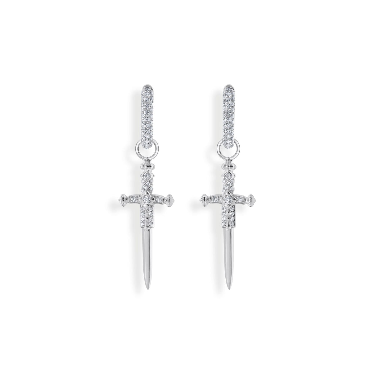 THOMAS SABO Single hoop earring with sword & white stones