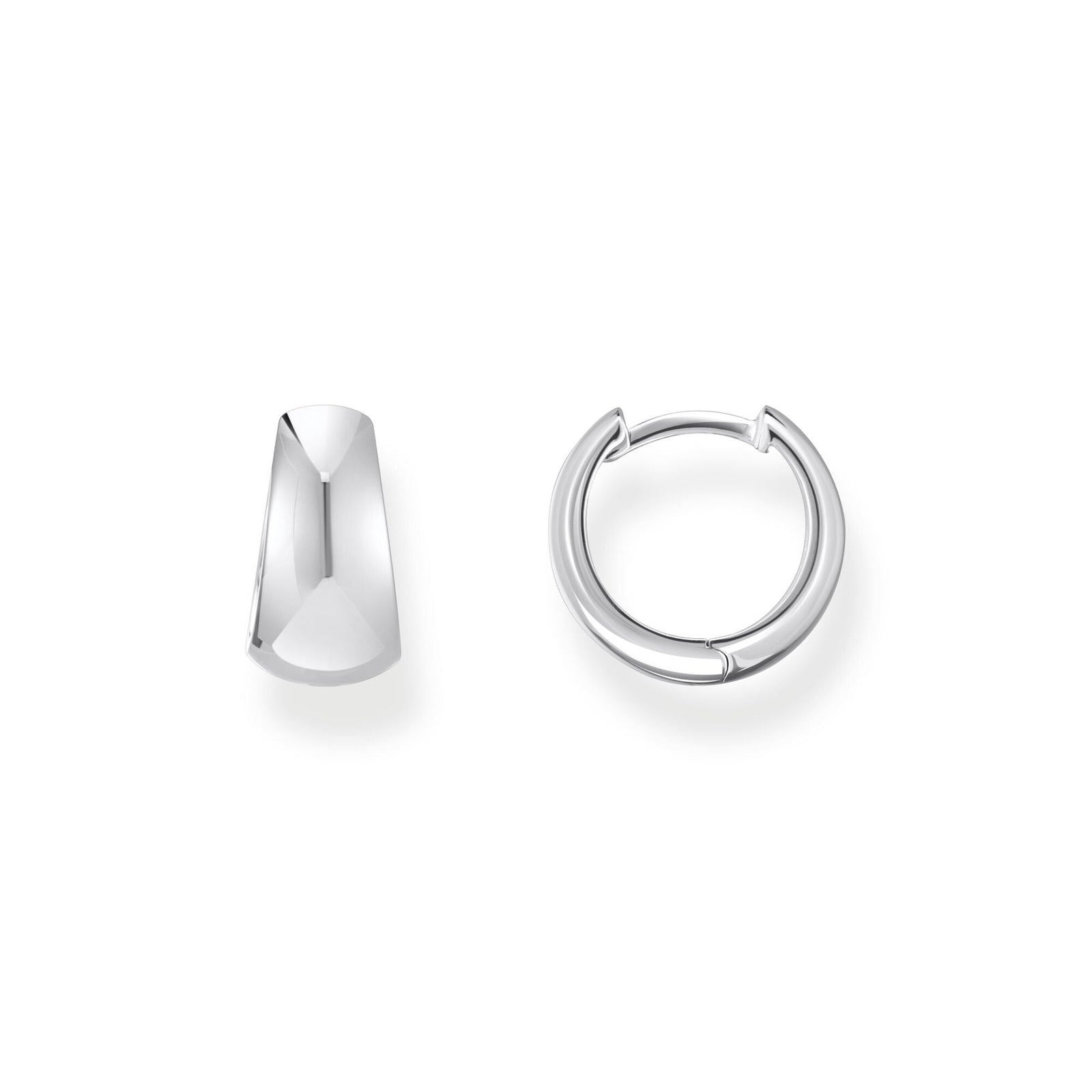 THOMAS SABO Hoop earrings in chunky, trapezoidal shape silver