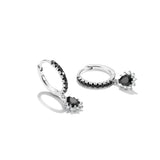 THOMAS SABO Hoop Earrings with Black Pendant Zirconia