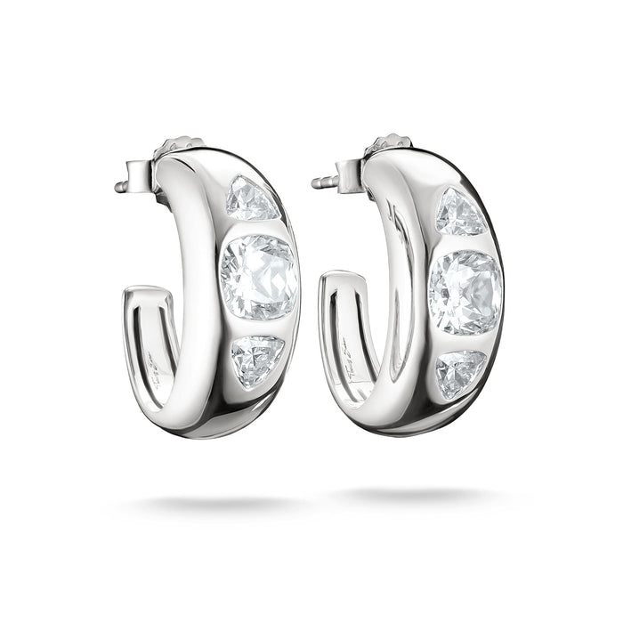 THOMAS SABO Hoop Earrings with Zirconia Stones Silver
