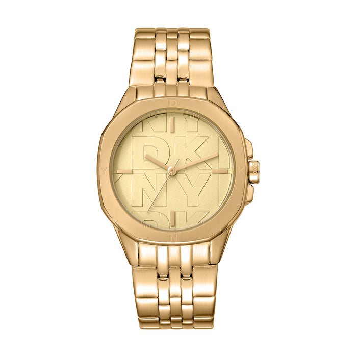DKNY Logo -Brooklyn Midi Gold Stainless Steel 34mm Watch