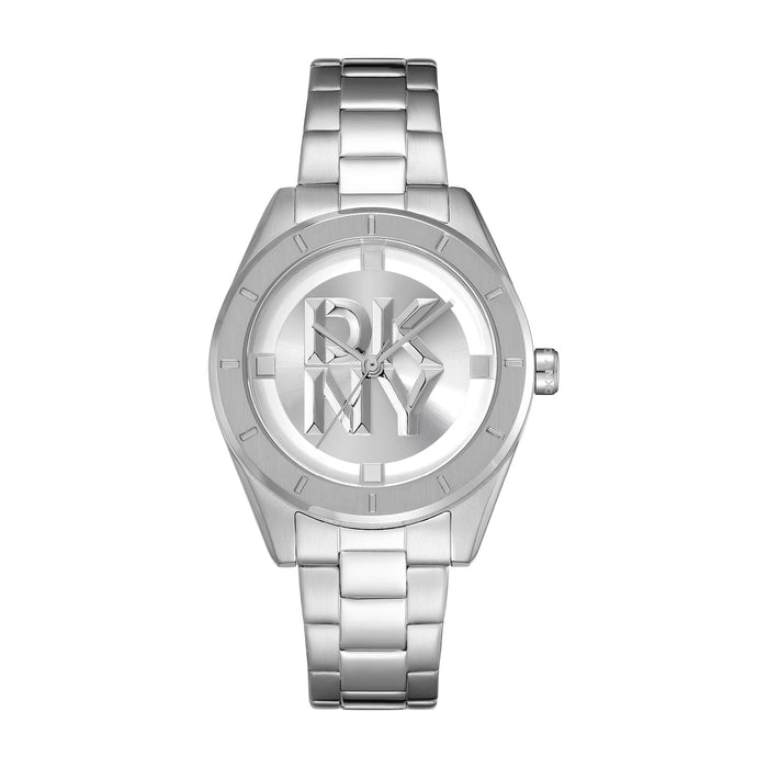 DKNY Logo -Chambers Midi Silver Stainless Steel 34mm Watch