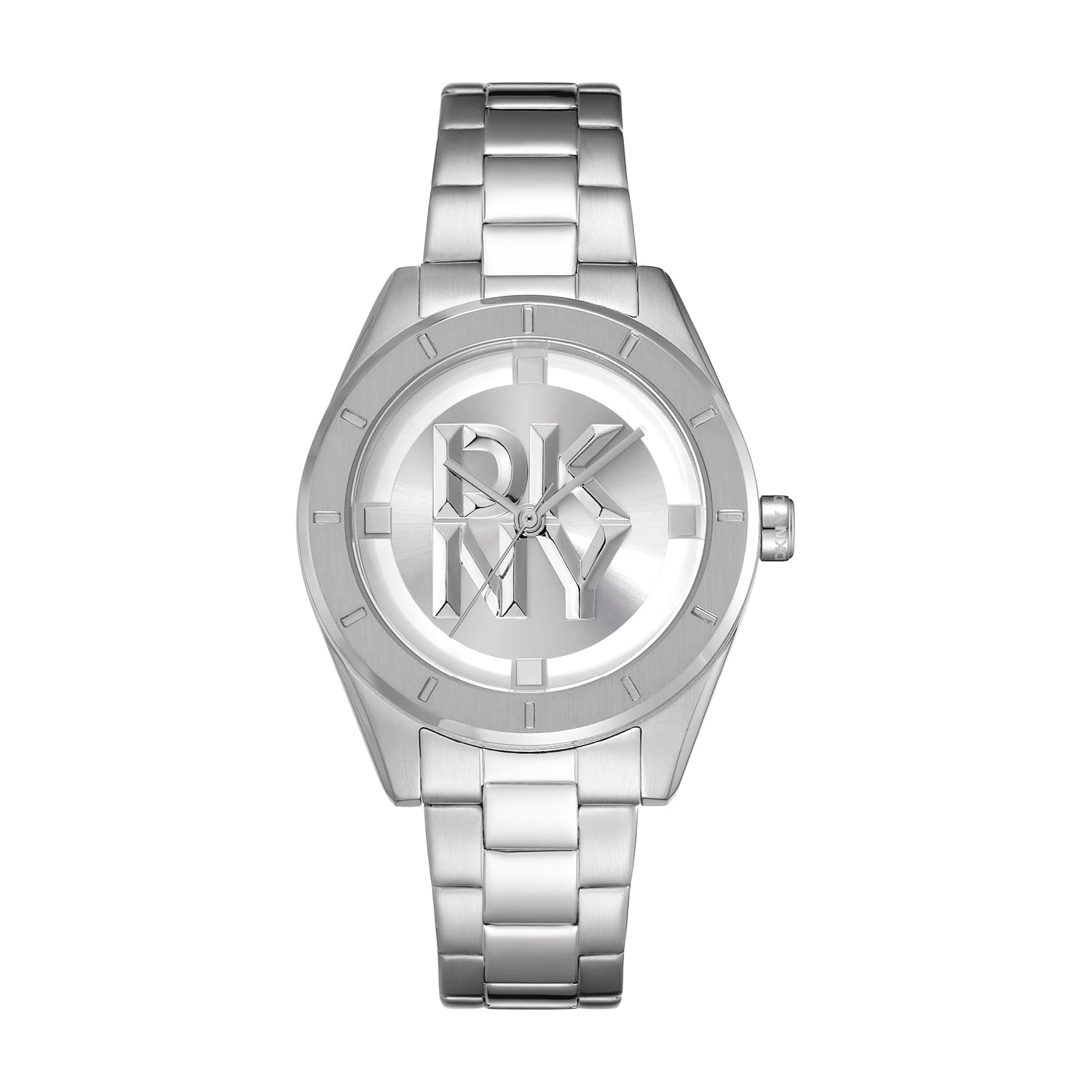 DKNY Logo -Chambers Midi Silver Stainless Steel 34mm Watch