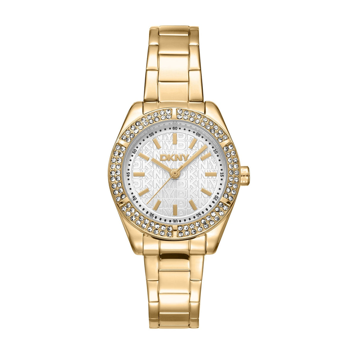 DKNY Evening Gold 30mm Silver Dial Womens Watch