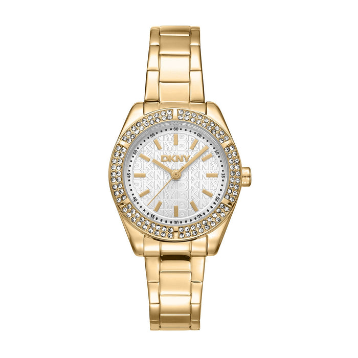 DKNY Evening Gold 30mm Silver Dial Womens Watch