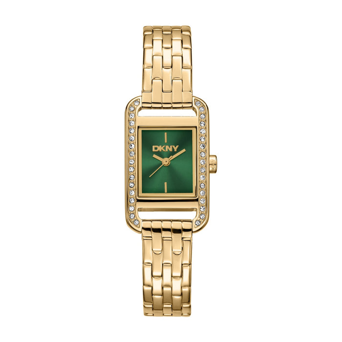 DKNY Signature Shape Gold 20x33mm Green Dial Womens Watch
