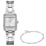 DKNY Mini Silver 21x27mm Womens Watch + Silver Bracelet