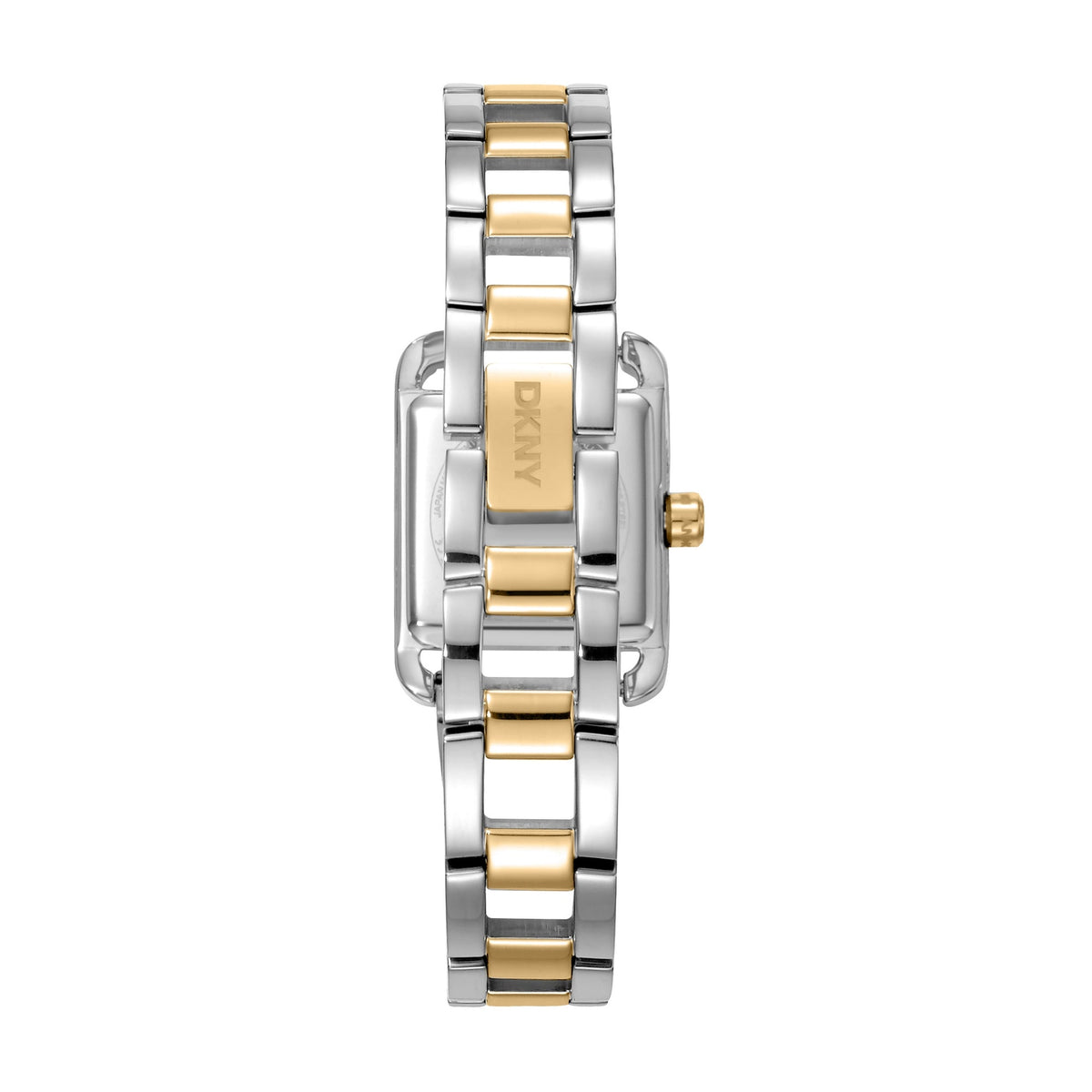 DKNY Mini Two-Tone 21x27mm Silver Dial Womens Watch + Gold Bracelet