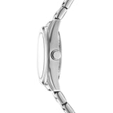 DKNY Logo Silver 28mm Black Dial Womens Watch + Silver Bracelet