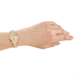 DKNY Logo Gold 28mm Gold Dial Womens Watch + Gold Bracelet