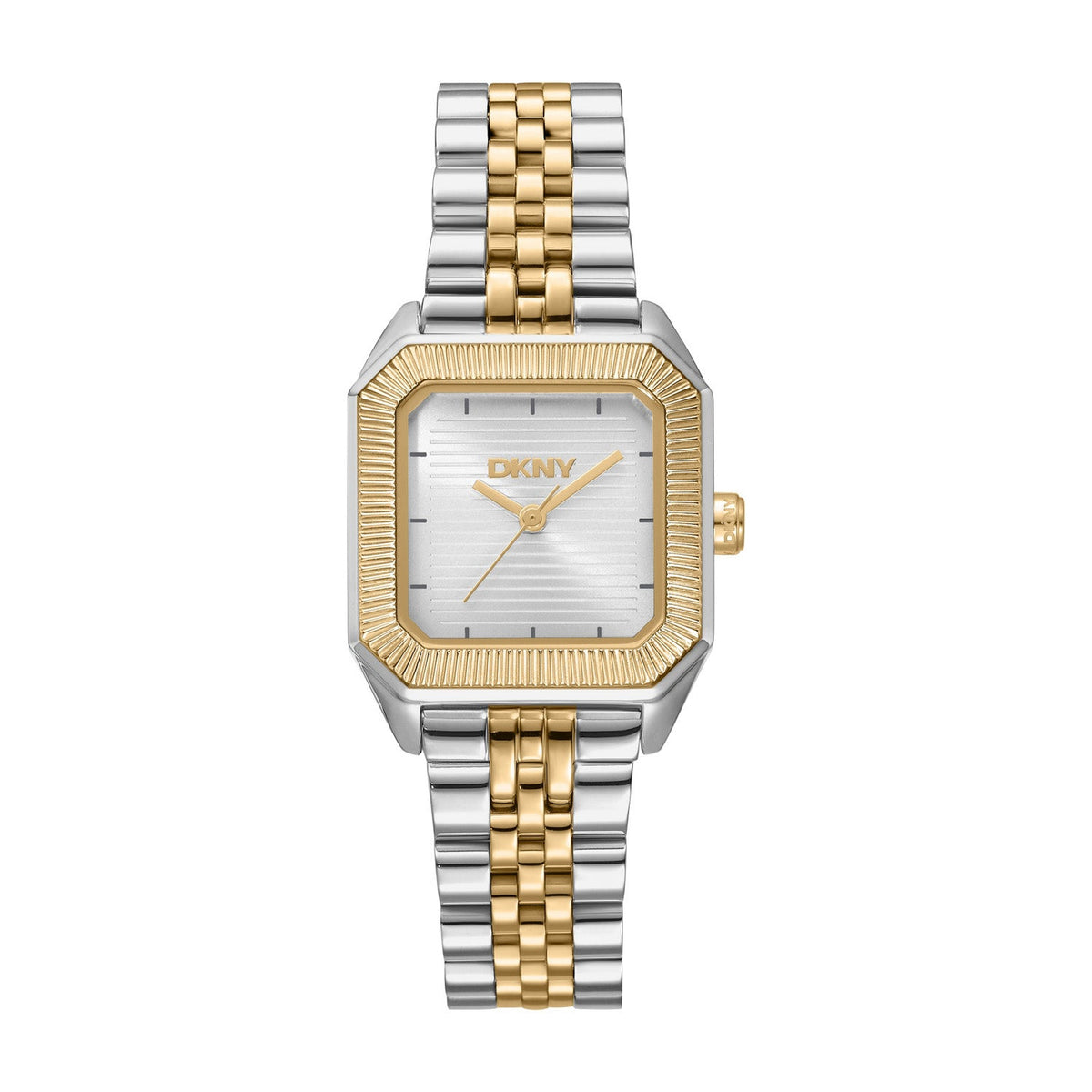 DKNY Signature Shape Two-Tone 27x34mm Silver Dial Womens Watch