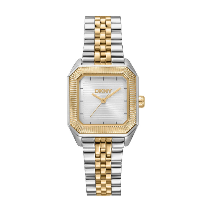 DKNY Signature Shape Two-Tone 27x34mm Silver Dial Womens Watch