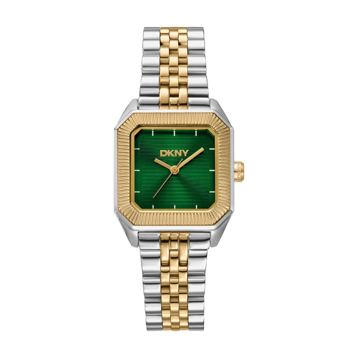 DKNY Signature Shape Two-Tone 27x34mm Green Dial Womens Watch