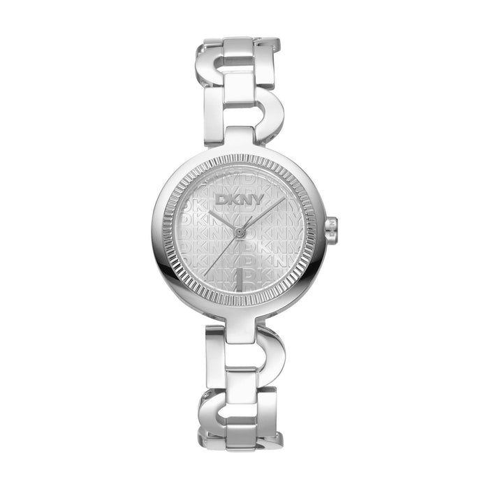 DKNY Open Link Silver 28mm Silver Dial Womens Watch