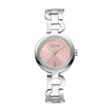 DKNY Open Link Silver 28mm Pink Womens Watch