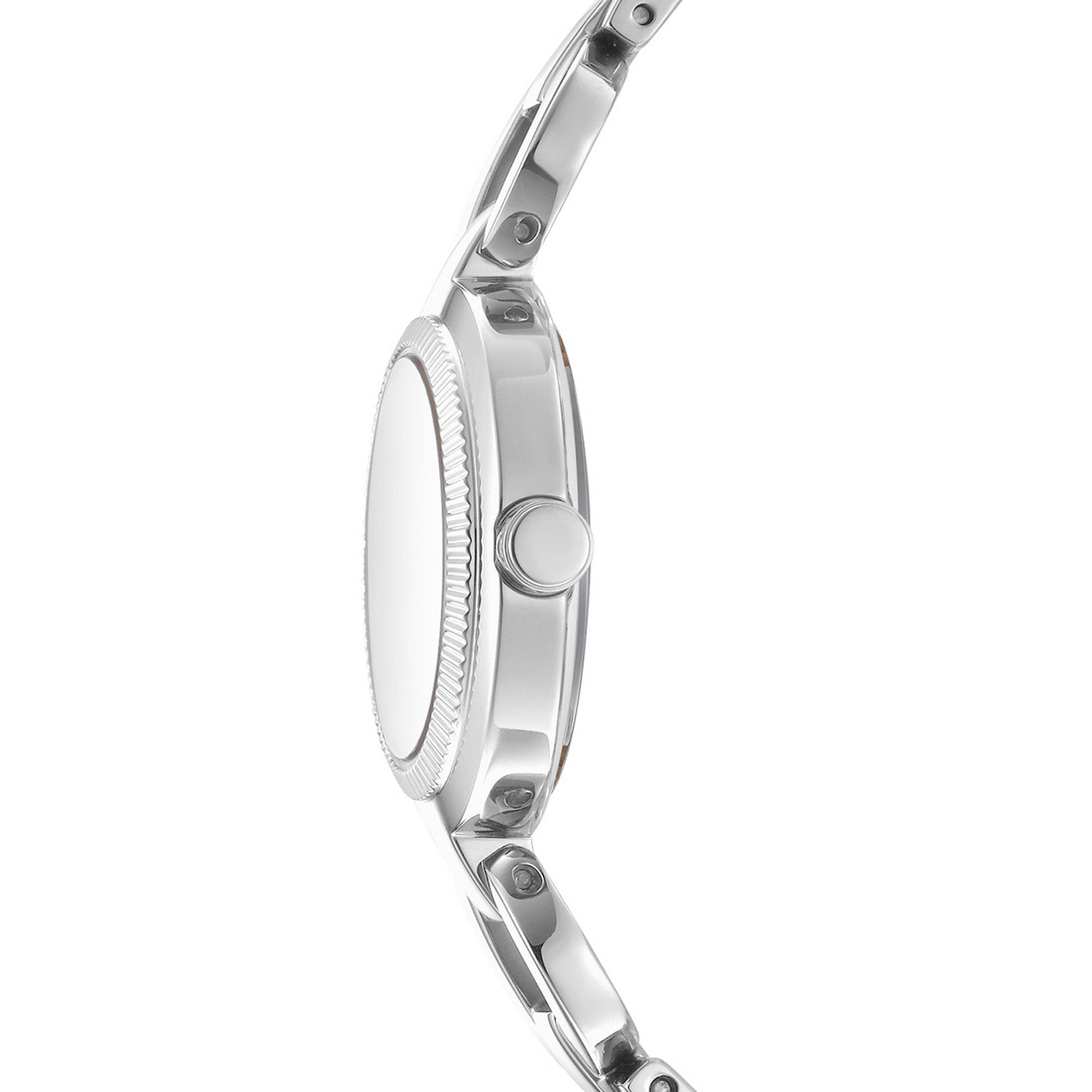 DKNY Open Link Silver 28mm Pink Womens Watch