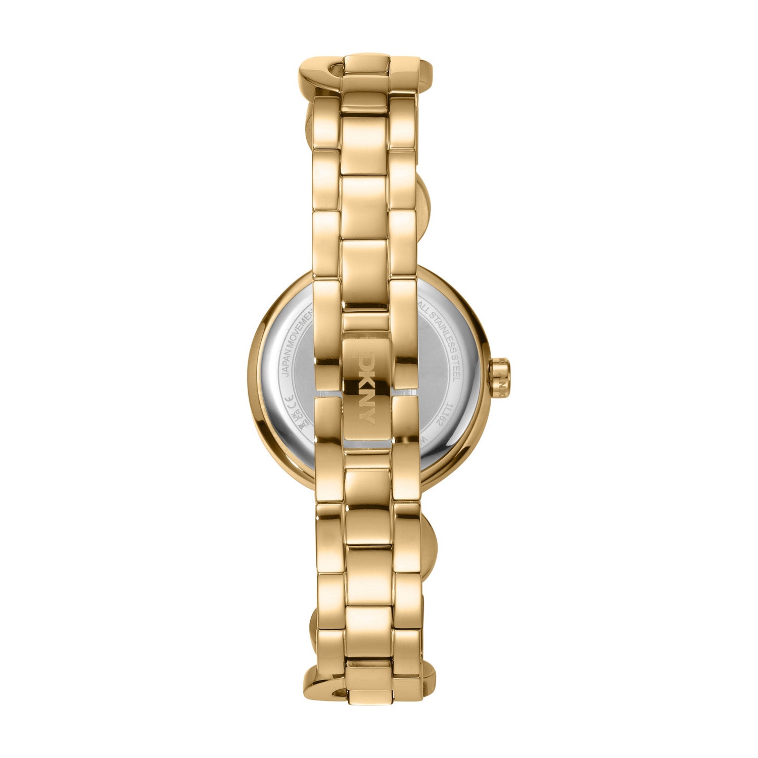 DKNY Open Link Gold 28mm Silver Dial Womens Watch