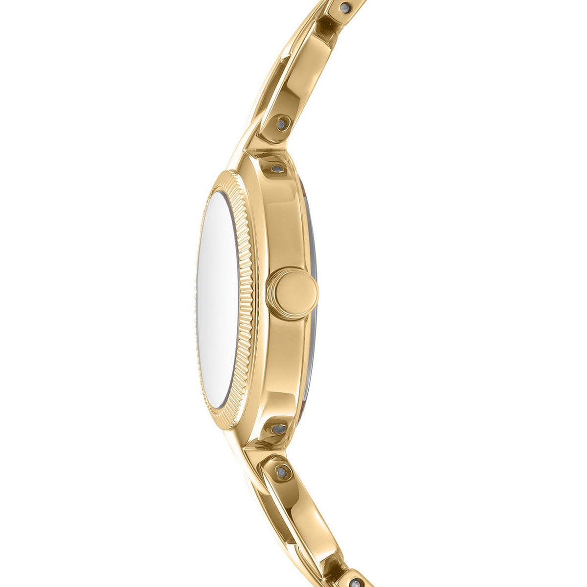 DKNY Open Link Gold 28mm Silver Dial Womens Watch